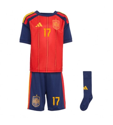 Spanien Nico Williams #17 Hjemmebanetrøje Børn VM 2026 Kortærmet (+ Korte bukser)